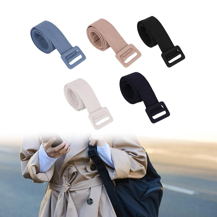 Women Trench Coat Belt Decor Overcoat Waist Belt for Jacket Dating Outerwear Blue