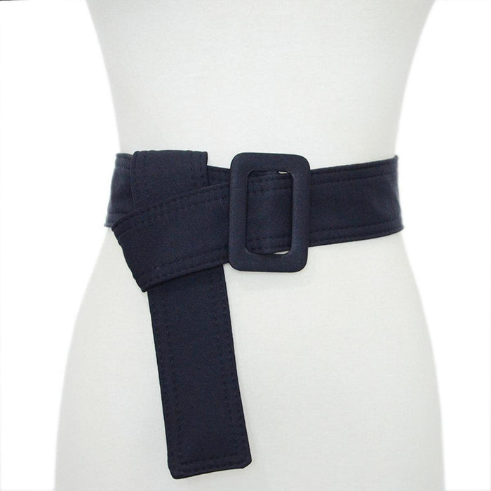 Women Trench Coat Belt Decor Overcoat Waist Belt for Jacket Dating Outerwear Blue