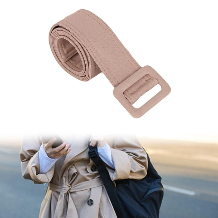 Women Trench Coat Belt Decor Overcoat Waist Belt for Jacket Dating Outerwear Khaki