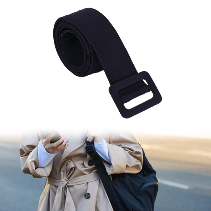 Women Trench Coat Belt Decor Overcoat Waist Belt for Jacket Dating Outerwear Deep Blue