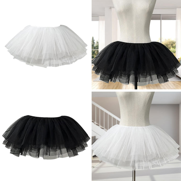 Womens Tulle Petticoat Hoopless Petticoat for Ballet Dance Bridal Dress Gown 50cm to 100cm White