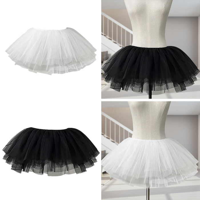 Womens Tulle Petticoat Hoopless Petticoat for Ballet Dance Bridal Dress Gown 50cm to 100cm White