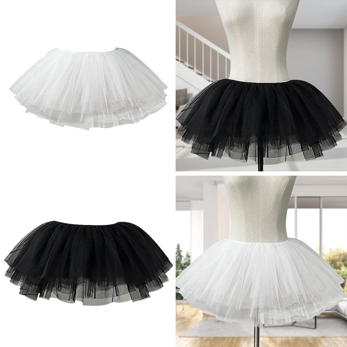 Womens Tulle Petticoat Hoopless Petticoat for Ballet Dance Bridal Dress Gown 50cm to 100cm White