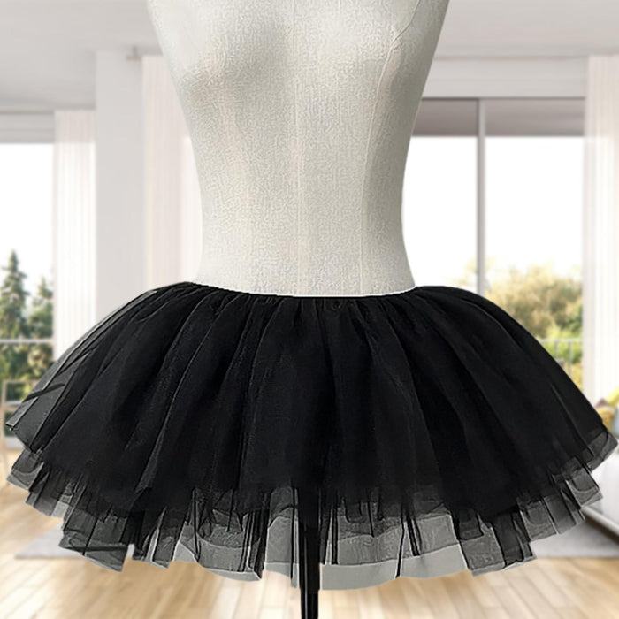 Womens Tulle Petticoat Hoopless Petticoat for Ballet Dance Bridal Dress Gown 50cm to 100cm Black