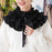 Women Pleated Collar Detachable Elegant Neckwear for Sweater Sportswear Suit Black