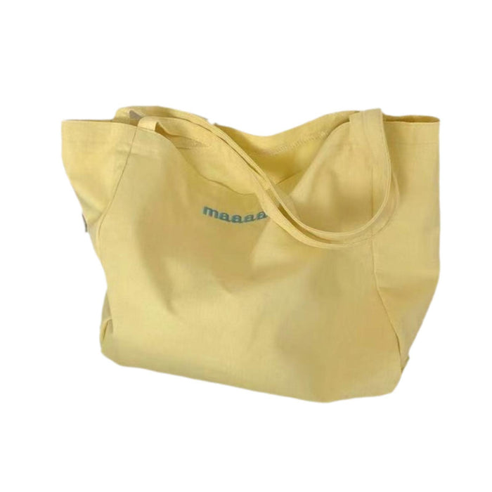 Canvas Tote Bag for Women Large Pouch Shopping Bag for Work Outdoor Shopping Yellow