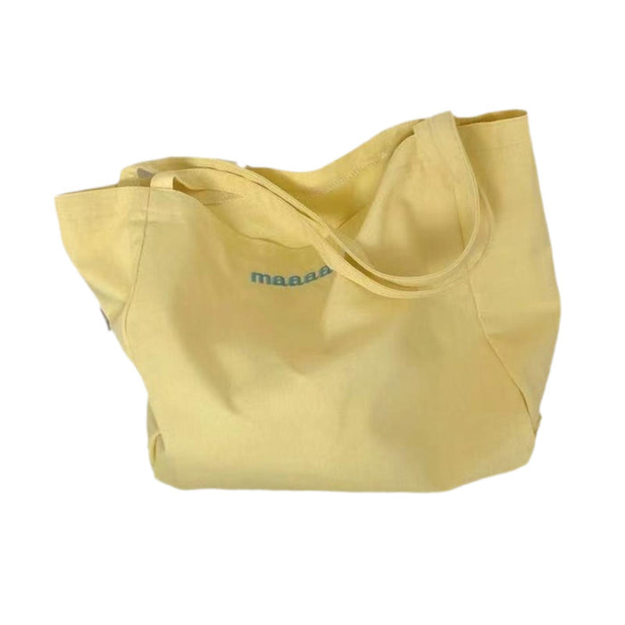 Canvas Tote Bag for Women Large Pouch Shopping Bag for Work Outdoor Shopping Yellow