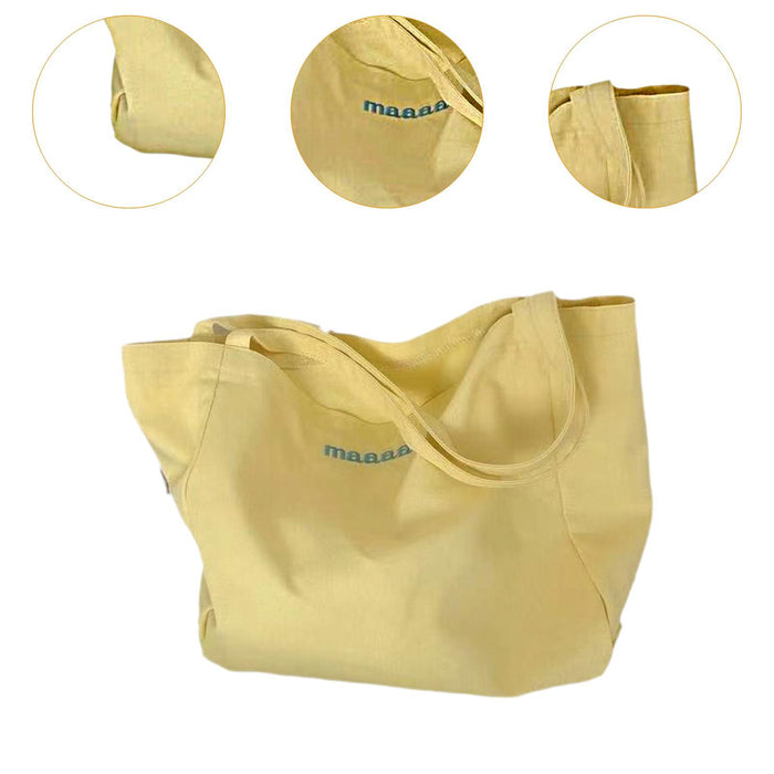 Canvas Tote Bag for Women Large Pouch Shopping Bag for Work Outdoor Shopping Yellow