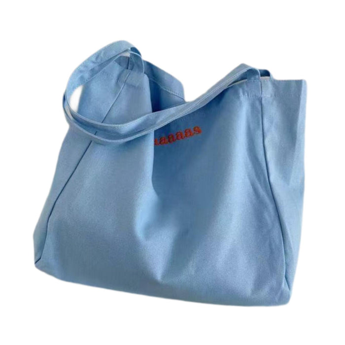 Canvas Tote Bag for Women Large Pouch Shopping Bag for Work Outdoor Shopping Blue