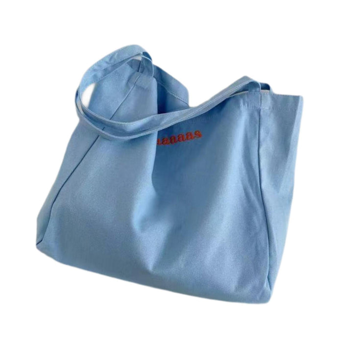 Canvas Tote Bag for Women Large Pouch Shopping Bag for Work Outdoor Shopping Blue