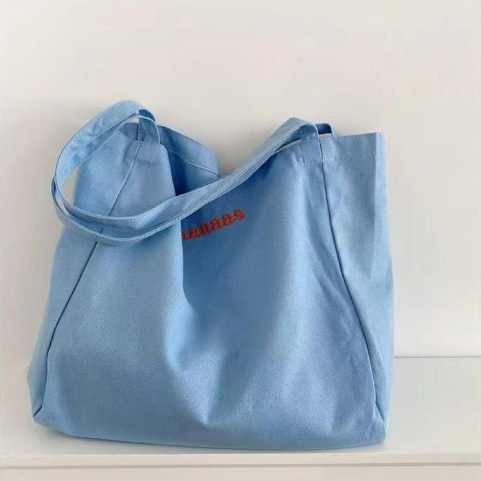 Canvas Tote Bag for Women Large Pouch Shopping Bag for Work Outdoor Shopping Blue