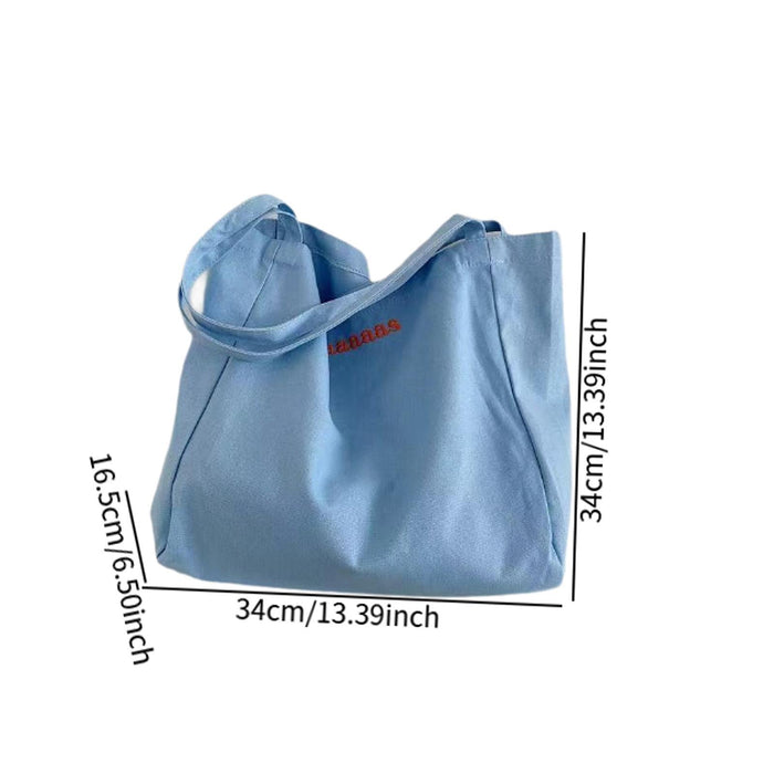 Canvas Tote Bag for Women Large Pouch Shopping Bag for Work Outdoor Shopping Blue