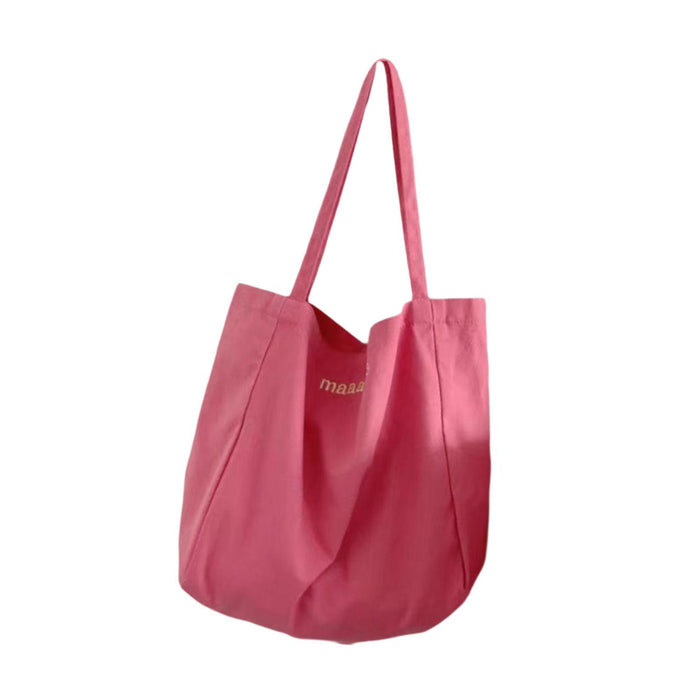 Canvas Tote Bag for Women Large Pouch Shopping Bag for Work Outdoor Shopping Pink