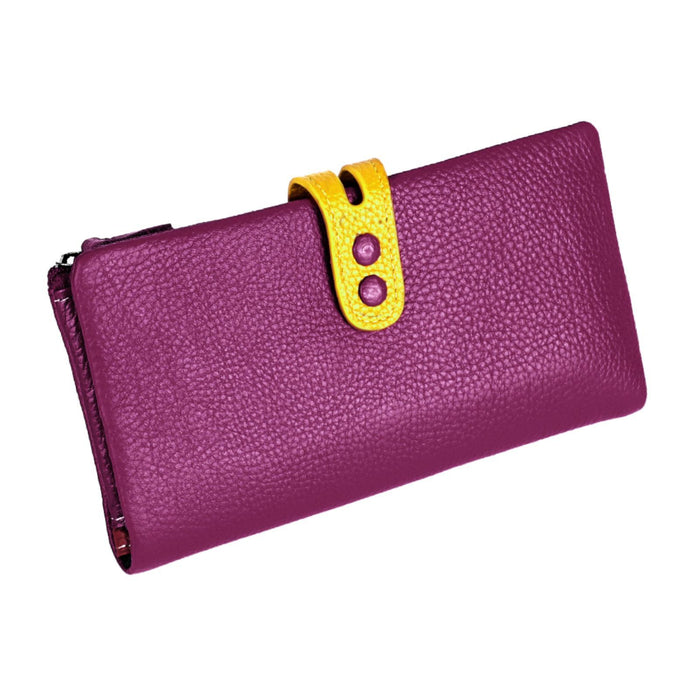 Womens Wallet Ladies Billfold Trendy Long Clutch for Commuting Dating Travel Purple