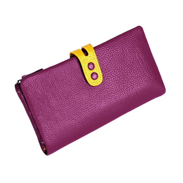 Womens Wallet Ladies Billfold Trendy Long Clutch for Commuting Dating Travel Purple