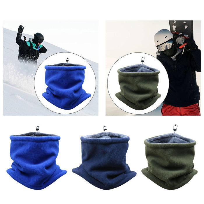 Winter Fleece Neck Gaiter Windproof Scarf Wrap for Running Motorcycle Hiking Blue