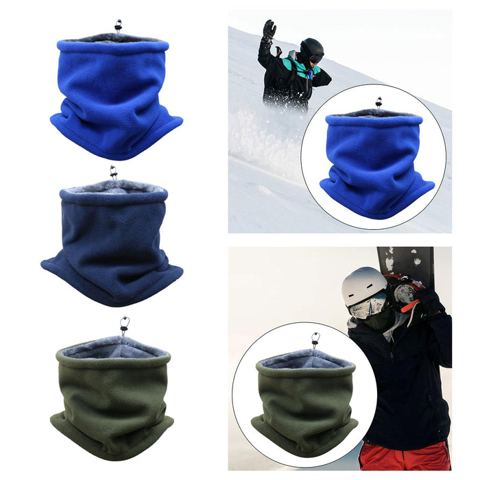 Winter Fleece Neck Gaiter Windproof Scarf Wrap for Running Motorcycle Hiking Blue