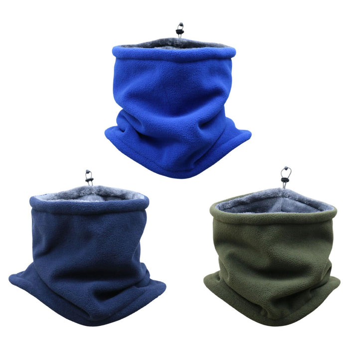 Winter Fleece Neck Gaiter Windproof Scarf Wrap for Running Motorcycle Hiking Blue