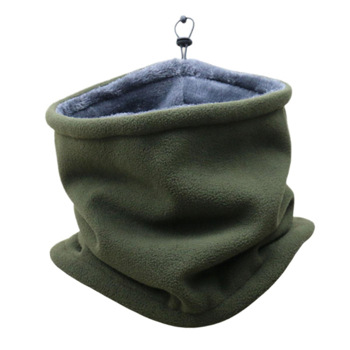 Winter Fleece Neck Gaiter Windproof Scarf Wrap for Running Motorcycle Hiking Green