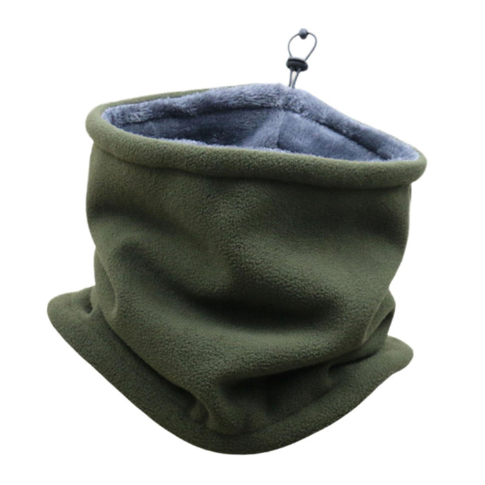 Winter Fleece Neck Gaiter Windproof Scarf Wrap for Running Motorcycle Hiking Green