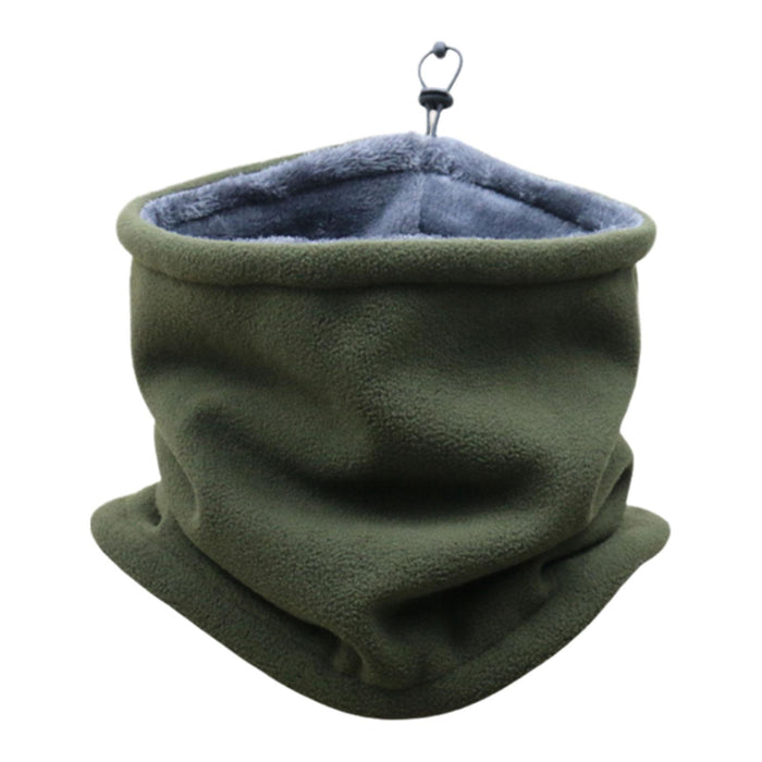 Winter Fleece Neck Gaiter Windproof Scarf Wrap for Running Motorcycle Hiking Green