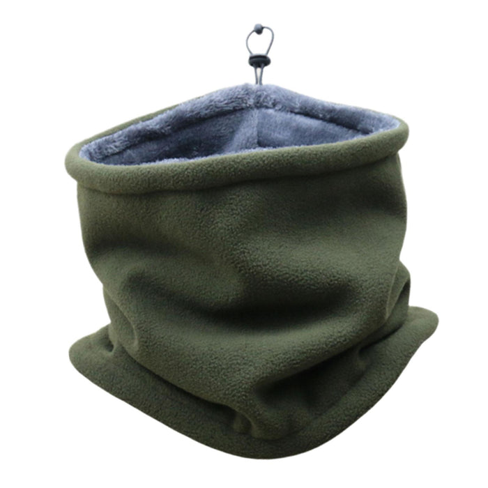 Winter Fleece Neck Gaiter Windproof Scarf Wrap for Running Motorcycle Hiking Green