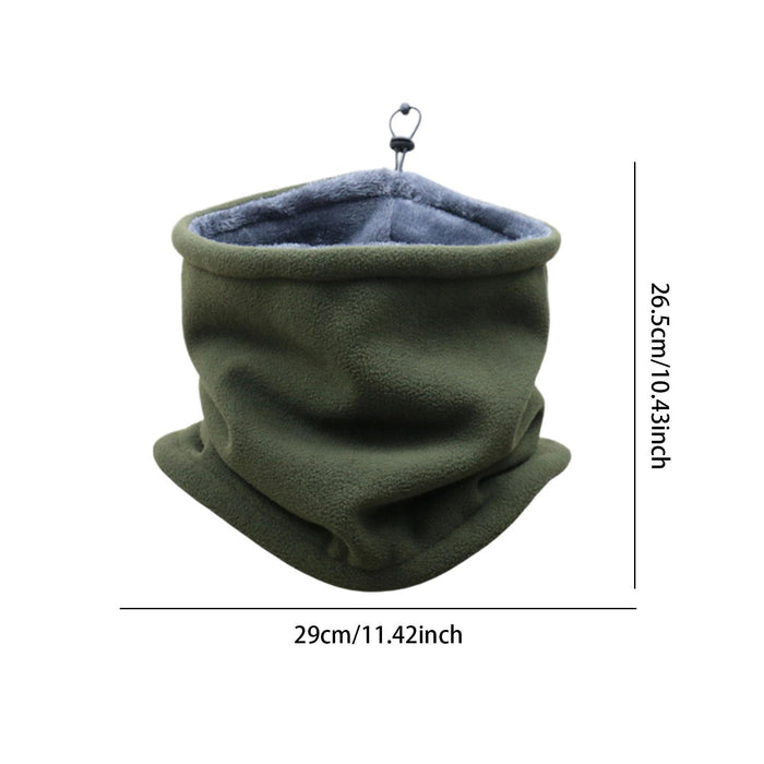 Winter Fleece Neck Gaiter Windproof Scarf Wrap for Running Motorcycle Hiking Green