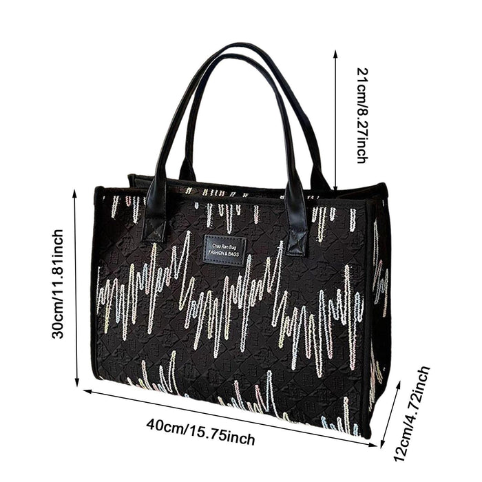 Women Shoulder Bag Satchel Lightweight Tote Bag for Vacation Travel Birthday Black