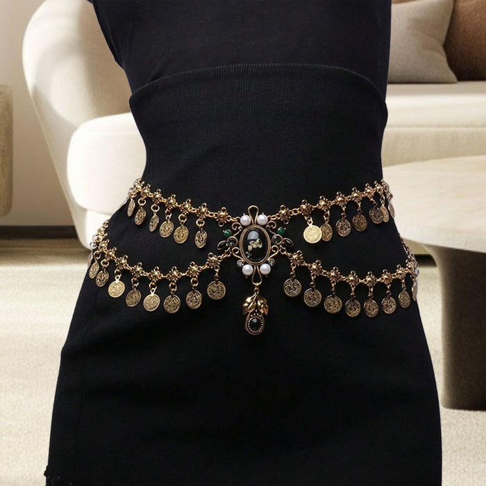 Women Waist Chain Adjustable Metal Lady Belly Jewelry for Party Skirt Summer