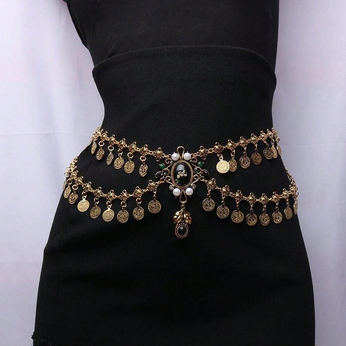 Women Waist Chain Adjustable Metal Lady Belly Jewelry for Party Skirt Summer