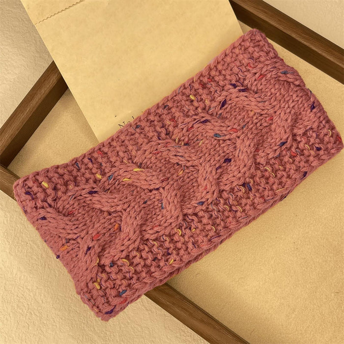 Winter Knitted Headband Ear Warmer Thick Headwear Soft Braided Knit Headband Pink