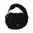 Women's Quilted Handbag Pleated Bag Fashion Change Pouch for Shopping Dating Black