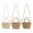 Tote Bag for Women W/ Zipper Weaving Handbag for Shopping Commuting Vacation Beige