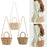 Tote Bag for Women W/ Zipper Weaving Handbag for Shopping Commuting Vacation Beige