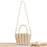 Tote Bag for Women W/ Zipper Weaving Handbag for Shopping Commuting Vacation Beige