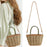 Tote Bag for Women W/ Zipper Weaving Handbag for Shopping Commuting Vacation Green