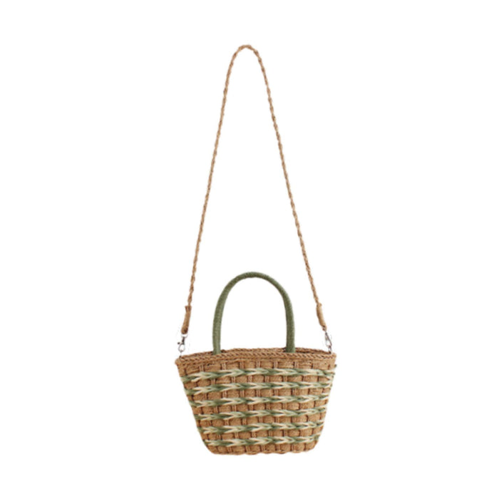 Tote Bag for Women W/ Zipper Weaving Handbag for Shopping Commuting Vacation Green