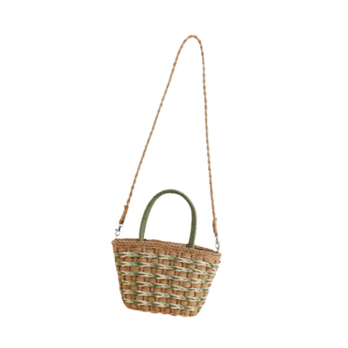 Tote Bag for Women W/ Zipper Weaving Handbag for Shopping Commuting Vacation Green