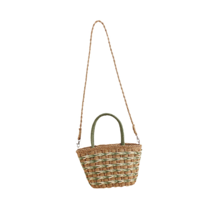 Tote Bag for Women W/ Zipper Weaving Handbag for Shopping Commuting Vacation Green