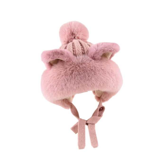 Crofta Winter Plush Hat Earflaps Fashion Trapper Hat for Cycling Motorcycle Skating Pink