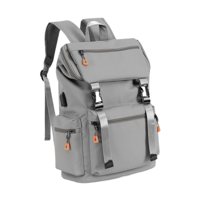 Casual Backpack Fashion Large Capacity Men Daypack for Work Camping Training Grey