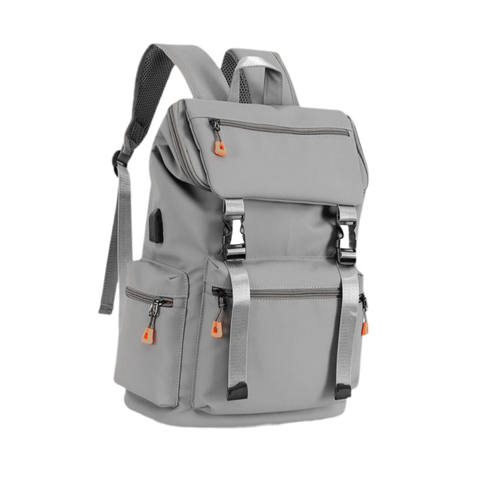 Casual Backpack Fashion Large Capacity Men Daypack for Work Camping Training Grey