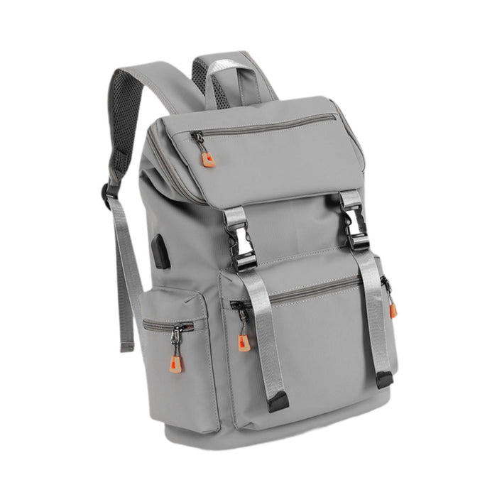 Casual Backpack Fashion Large Capacity Men Daypack for Work Camping Training Grey