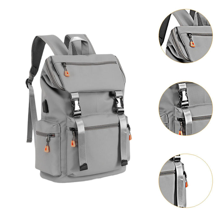 Casual Backpack Fashion Large Capacity Men Daypack for Work Camping Training Grey