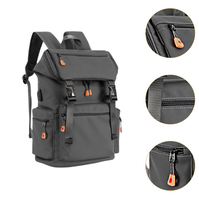 Casual Backpack Fashion Large Capacity Men Daypack for Work Camping Training Deep Grey