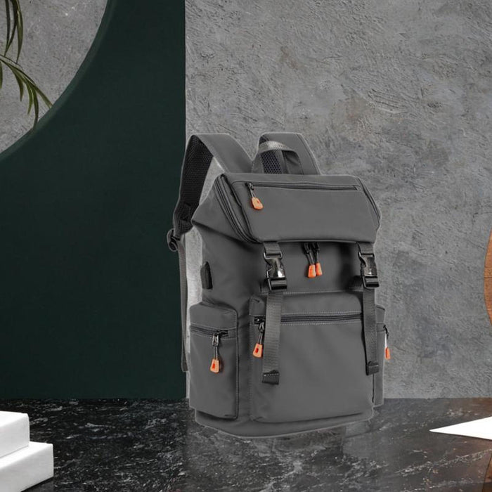 Casual Backpack Fashion Large Capacity Men Daypack for Work Camping Training Deep Grey