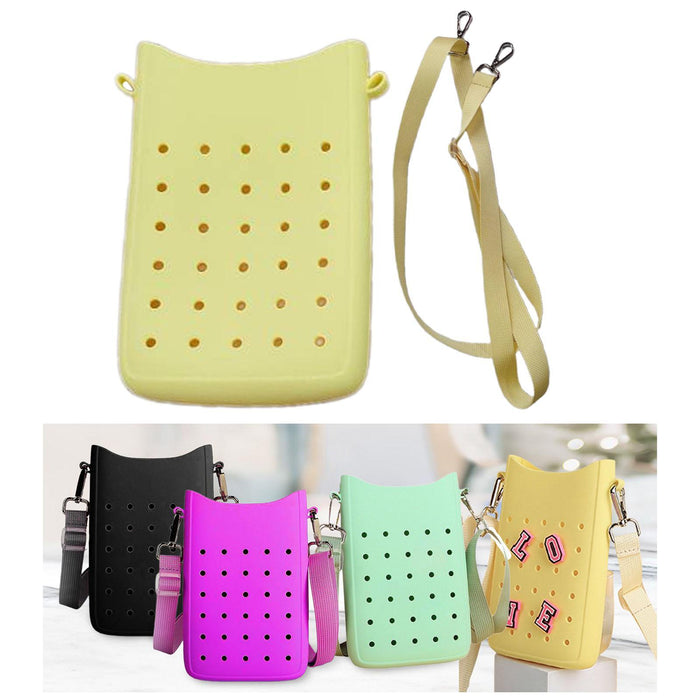 Phone Holder Bag Elegant Soft Holes Shoulder Bag for Outdoor Traveling Sport Beige