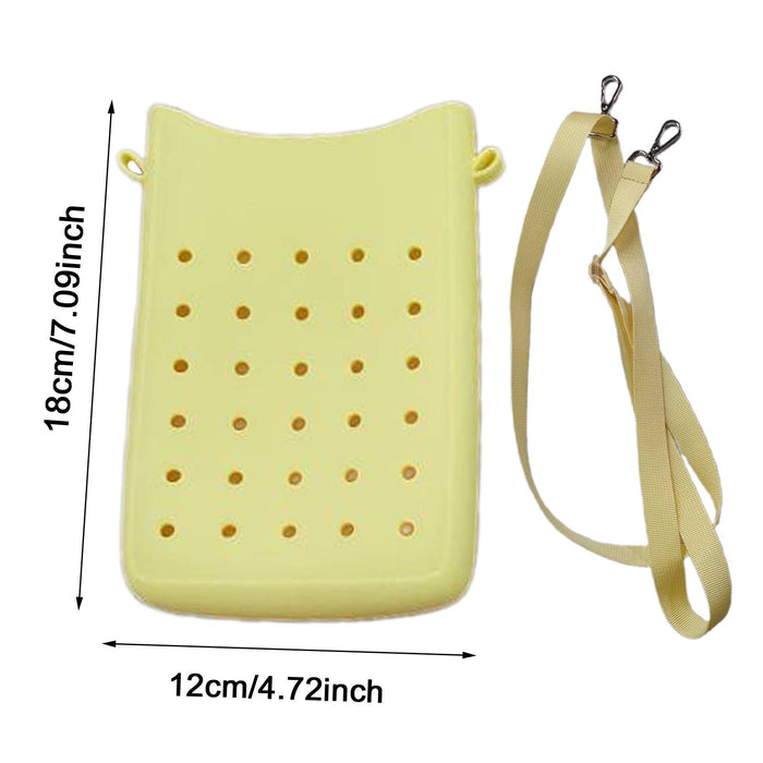 Phone Holder Bag Elegant Soft Holes Shoulder Bag for Outdoor Traveling Sport Beige