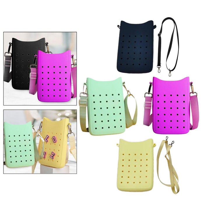 Phone Holder Bag Elegant Soft Holes Shoulder Bag for Outdoor Traveling Sport Beige