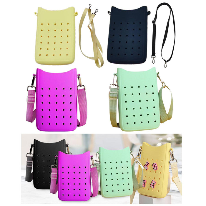 Phone Holder Bag Elegant Soft Holes Shoulder Bag for Outdoor Traveling Sport Beige